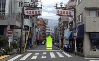 5）平沼商店街を直進