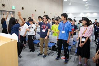 毎朝キャンプ5ヶ条を英語で元気よく読み上げて1日がスタート