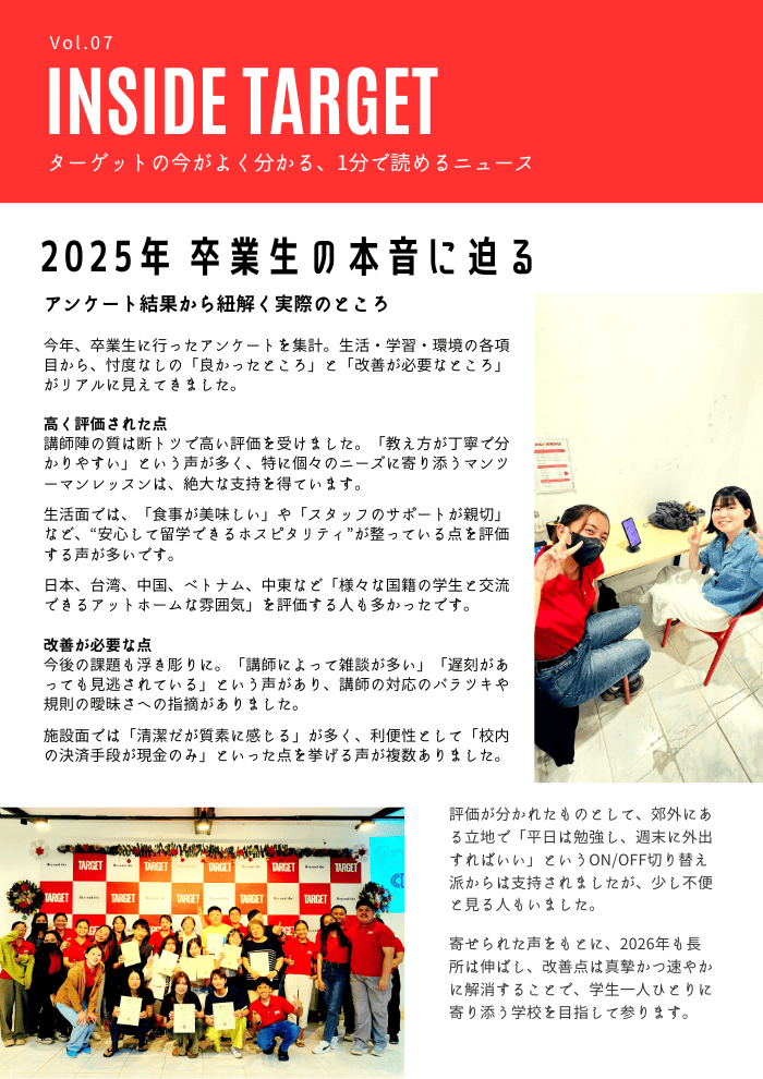 INSIDE TARGET vol.07 - 2025年卒業生の本音に迫る